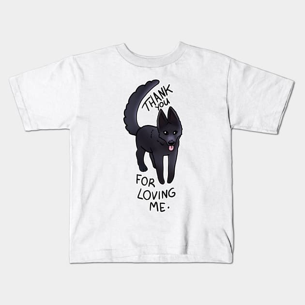 THANK YOU FOR LOVING ME DOGGO STICKER Kids T-Shirt by KO-of-the-self